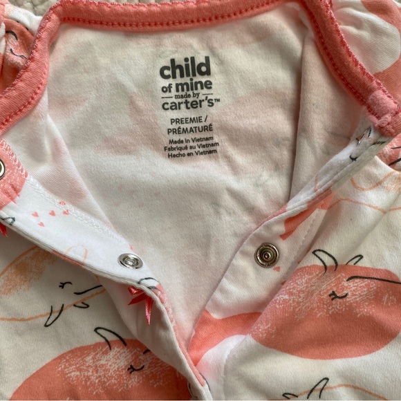 Carters Child Of Mine Sleep And Play Pink Whales (Preemie) - Picture 3 of 4